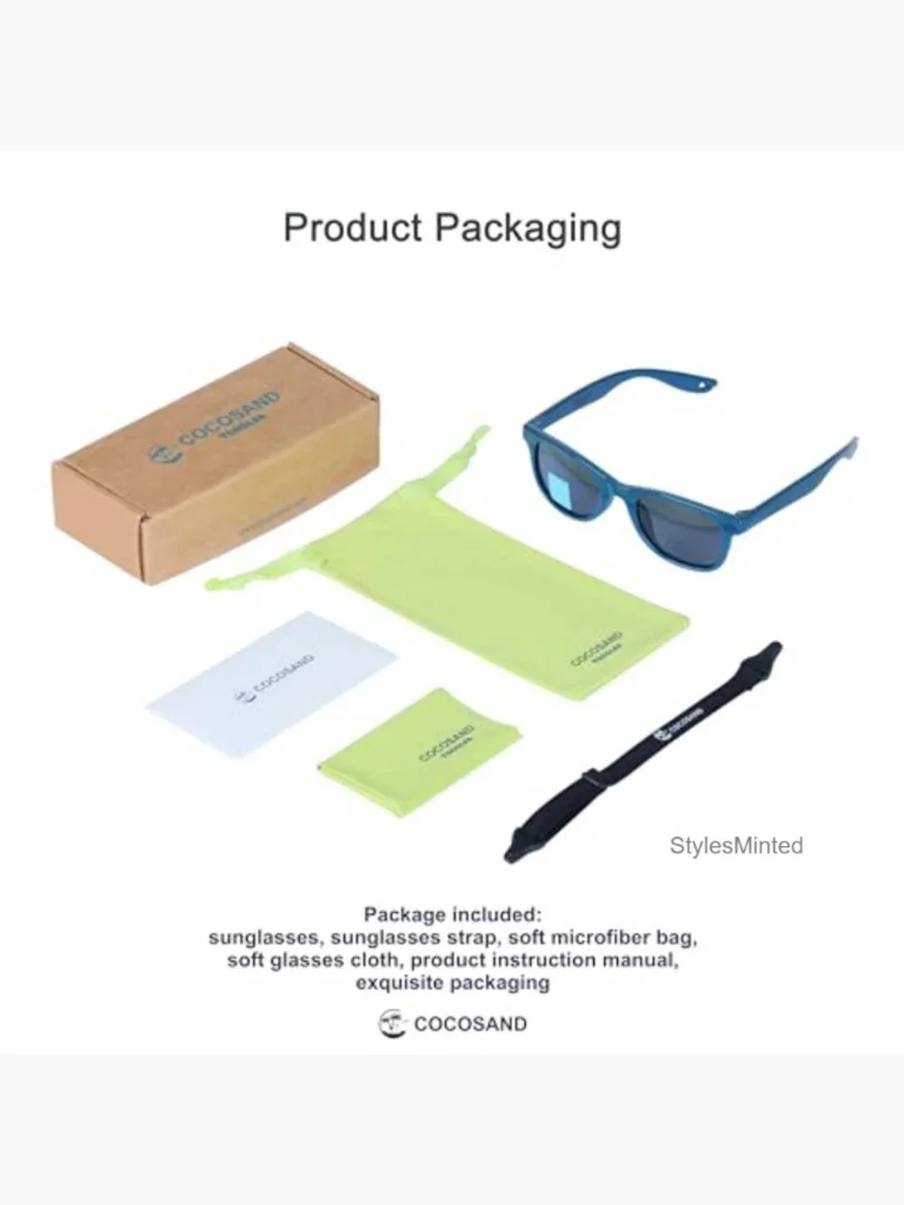 Kids Polarized Sunglasses with Strap Flexible TPE Frame Ages 2-6